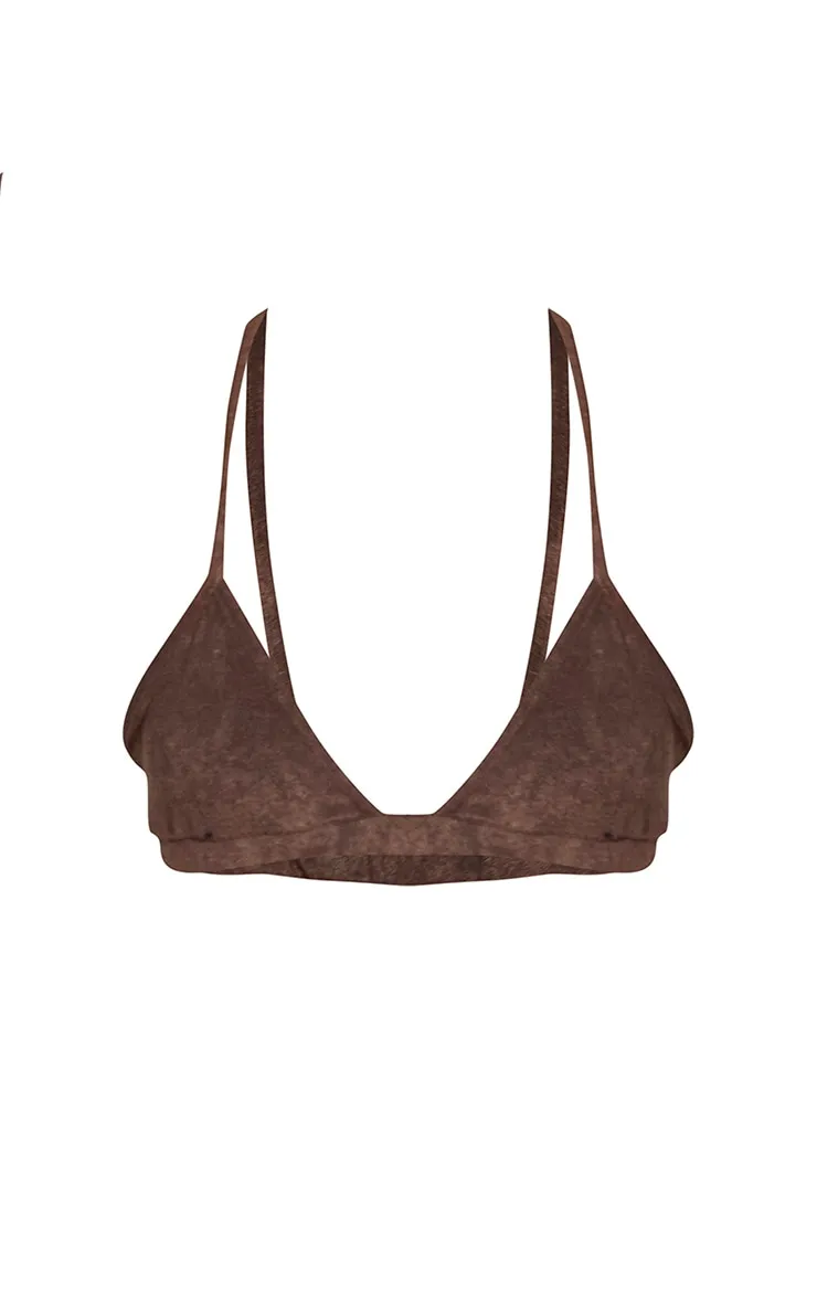 Brown Towelling Bikini Top sold by Pretty Little Thing product image thumbnail 5