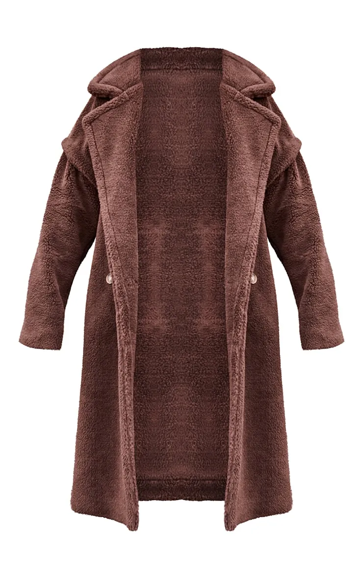 Chocolate Teddy Bear Borg Coat sold by Pretty Little Thing product image thumbnail 5