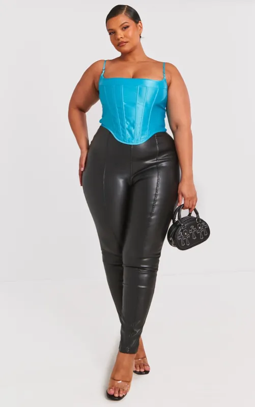 Plus Black Faux Leather Stretch Leggings sold by Pretty Little Thing
