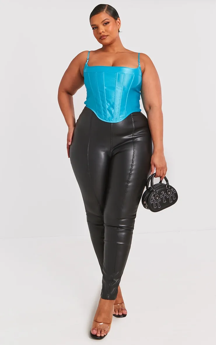 Plus Black Faux Leather Stretch Leggings sold by Pretty Little Thing