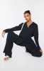 Black Plisse Button Front Oversized Shirt sold by Pretty Little Thing