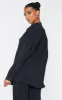 Black Plisse Button Front Oversized Shirt sold by Pretty Little Thing
