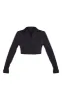 Black Cropped Double Button Blazer sold by Pretty Little Thing