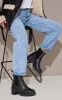 Black Wide Fit PU Chunky Chelsea Ankle Boots sold by Pretty Little Thing