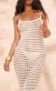 Stone Crochet Strappy Maxi Dress sold by Pretty Little Thing