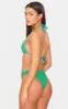 Green Textured High Leg Bikini Bottoms sold by Pretty Little Thing