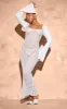 Cream Open Crochet Scoop Back Maxi Dress sold by Pretty Little Thing