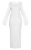 Cream Open Crochet Scoop Back Maxi Dress sold by Pretty Little Thing