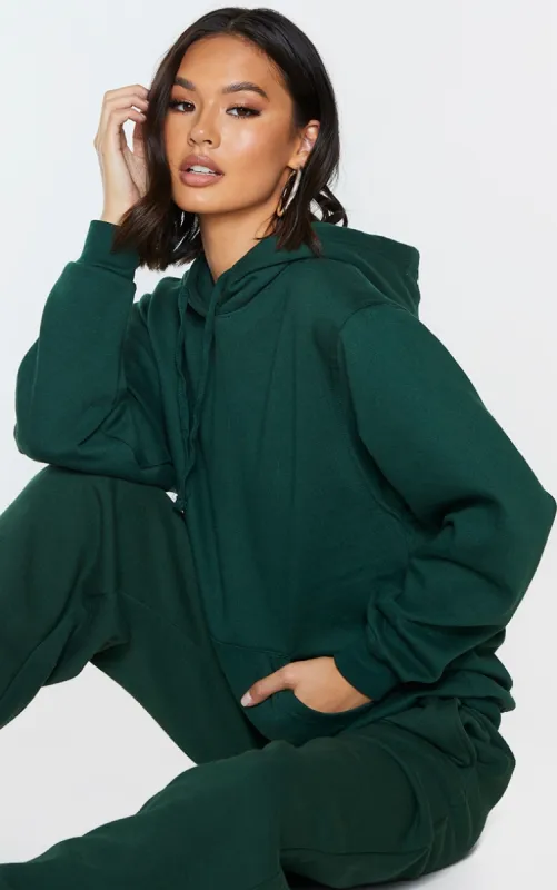 Dark Green Oversized Hoodie sold by Pretty Little Thing