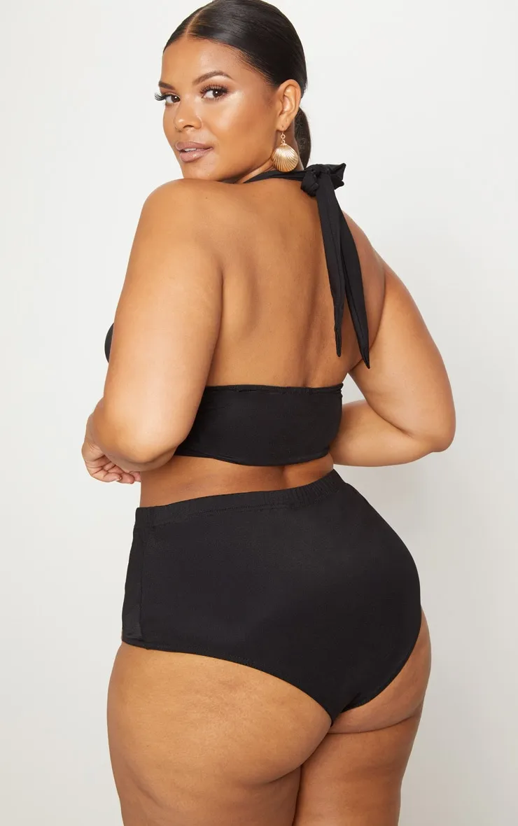 Plus Black High Waist Halterneck Bikini Set sold by Pretty Little Thing product image thumbnail 2