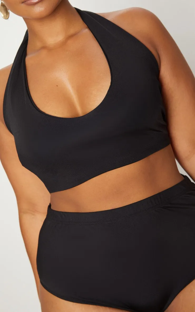 Plus Black High Waist Halterneck Bikini Set sold by Pretty Little Thing product image thumbnail 4