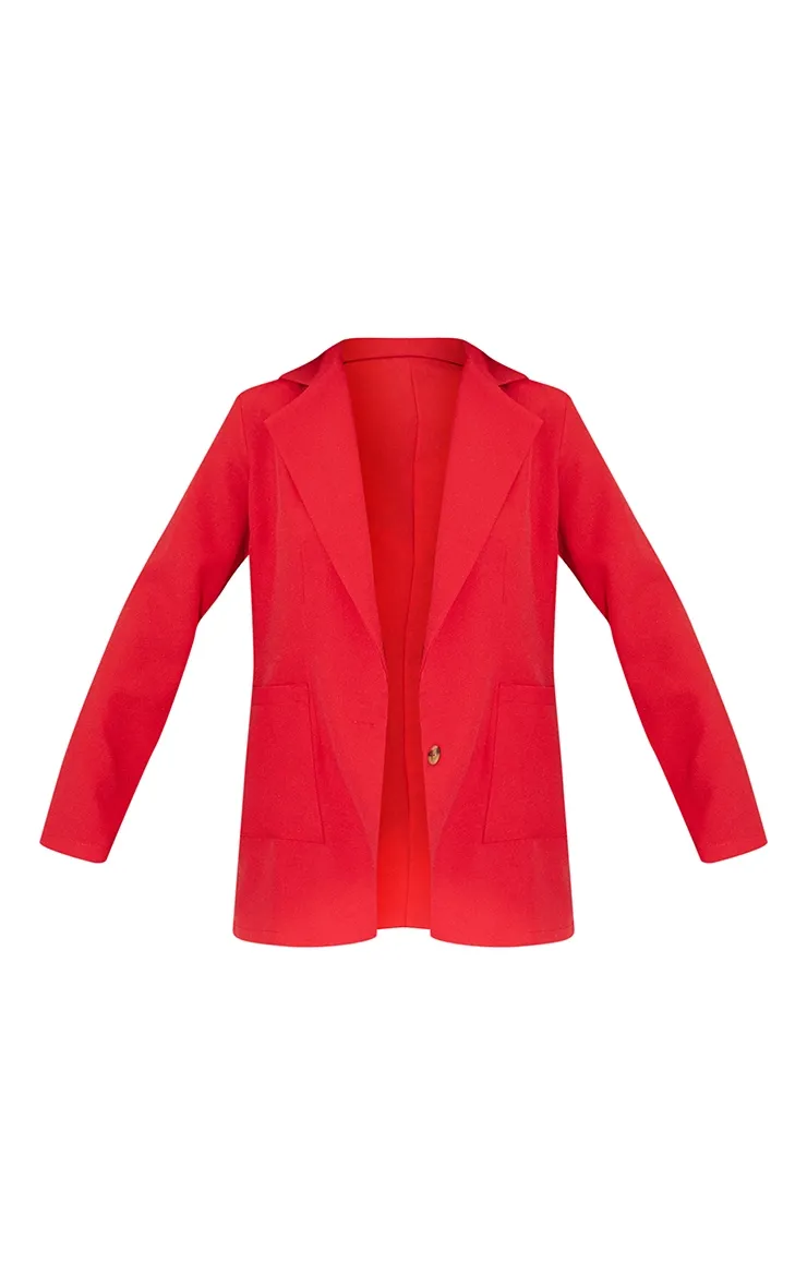 Red Basic Single Breasted Oversized Blazer sold by Pretty Little Thing product image thumbnail 5