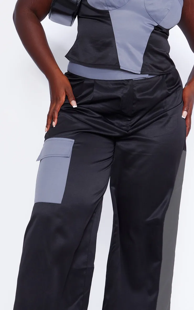 Plus Dark Grey Pocket Detail Tailored Cargo Trousers sold by Pretty Little Thing product image thumbnail 4