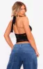 Black Lace Body Cotton Bust Halterneck Top sold by Pretty Little Thing