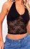 Black Lace Body Cotton Bust Halterneck Top sold by Pretty Little Thing