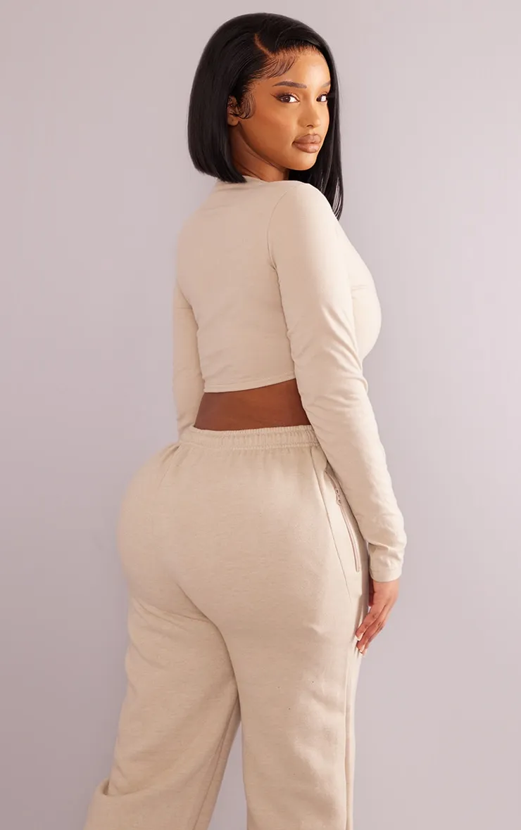 PRETTYLITTLETHING Shape Stone Cotton Zip Cropped Top sold by Pretty Little Thing product image thumbnail 2