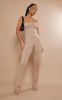 Moss Sand Jersey Bandeau Tie Back Detail Jumpsuit sold by Pretty Little Thing