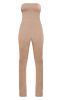 Moss Sand Jersey Bandeau Tie Back Detail Jumpsuit sold by Pretty Little Thing