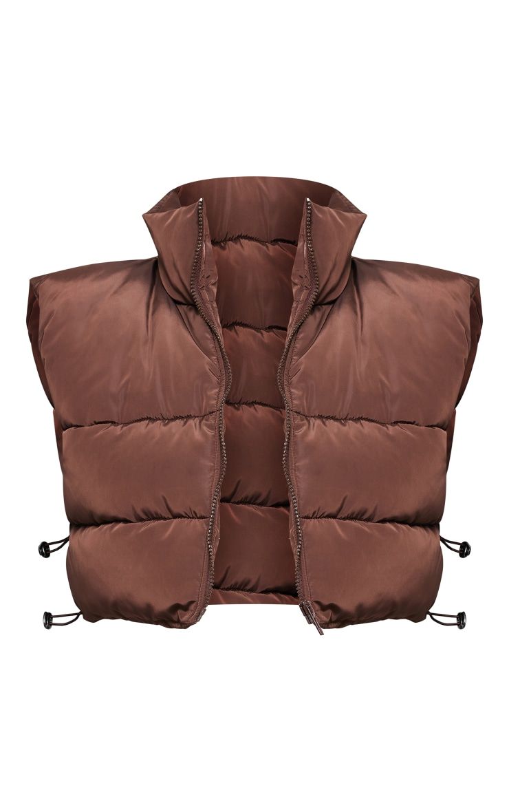 Chocolate Side Toggle Detail Cropped Vest sold by Pretty Little Thing product image thumbnail 5