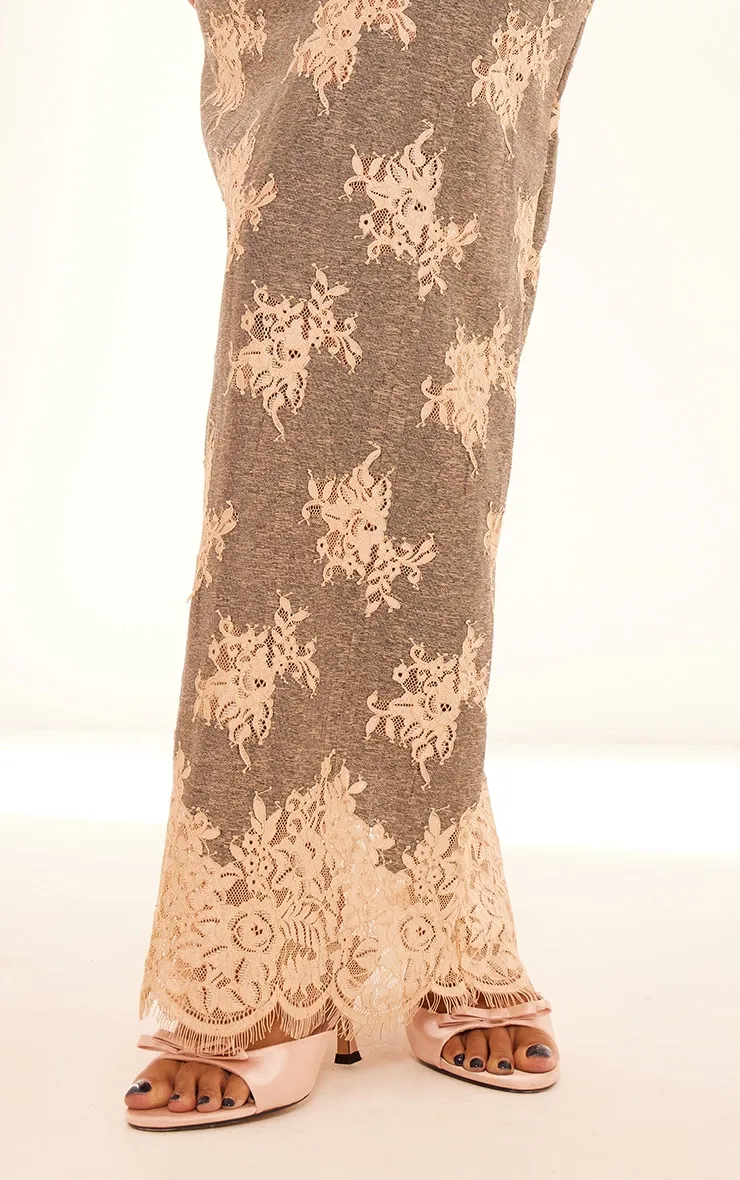 Grey Contrast Lace Detail Maxi Skirt sold by Pretty Little Thing product image thumbnail 4