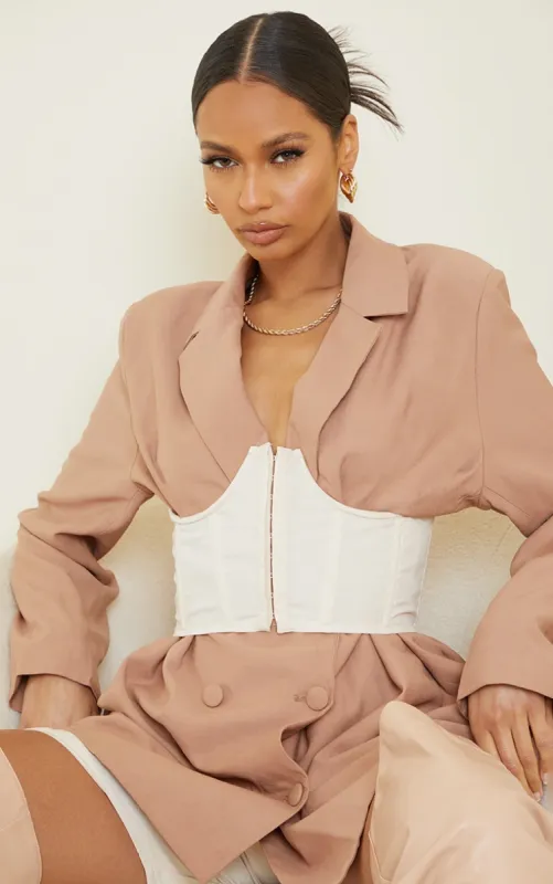 Cream Boned Cut Out Corset Belt sold by Pretty Little Thing