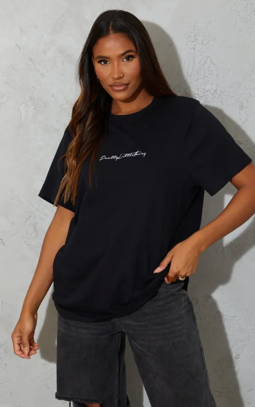 PRETTYLITTLETHING Cotton Black Oversized T-Shirt sold by Pretty Little Thing