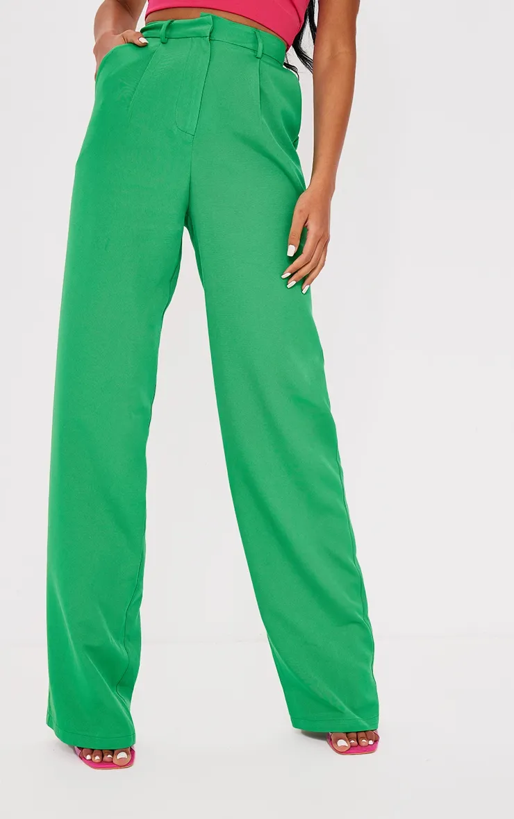Tall Green High Waisted Pocket Detail Trousers sold by Pretty Little Thing product image thumbnail 2