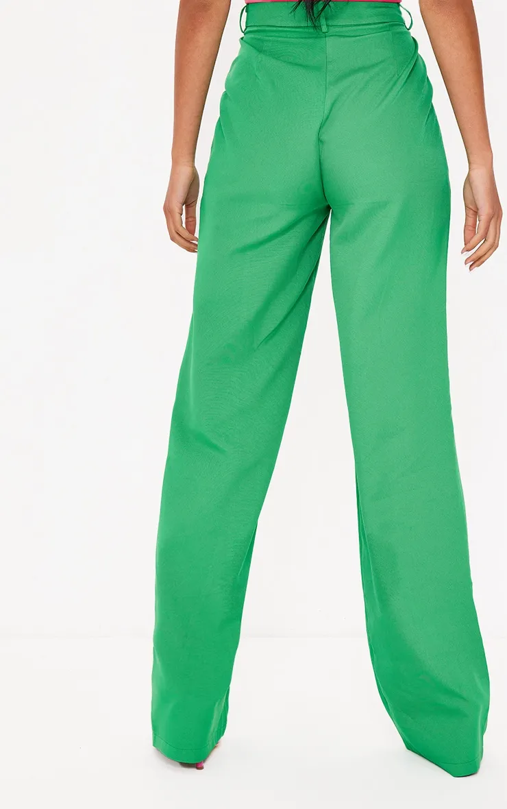 Tall Green High Waisted Pocket Detail Trousers sold by Pretty Little Thing product image thumbnail 3
