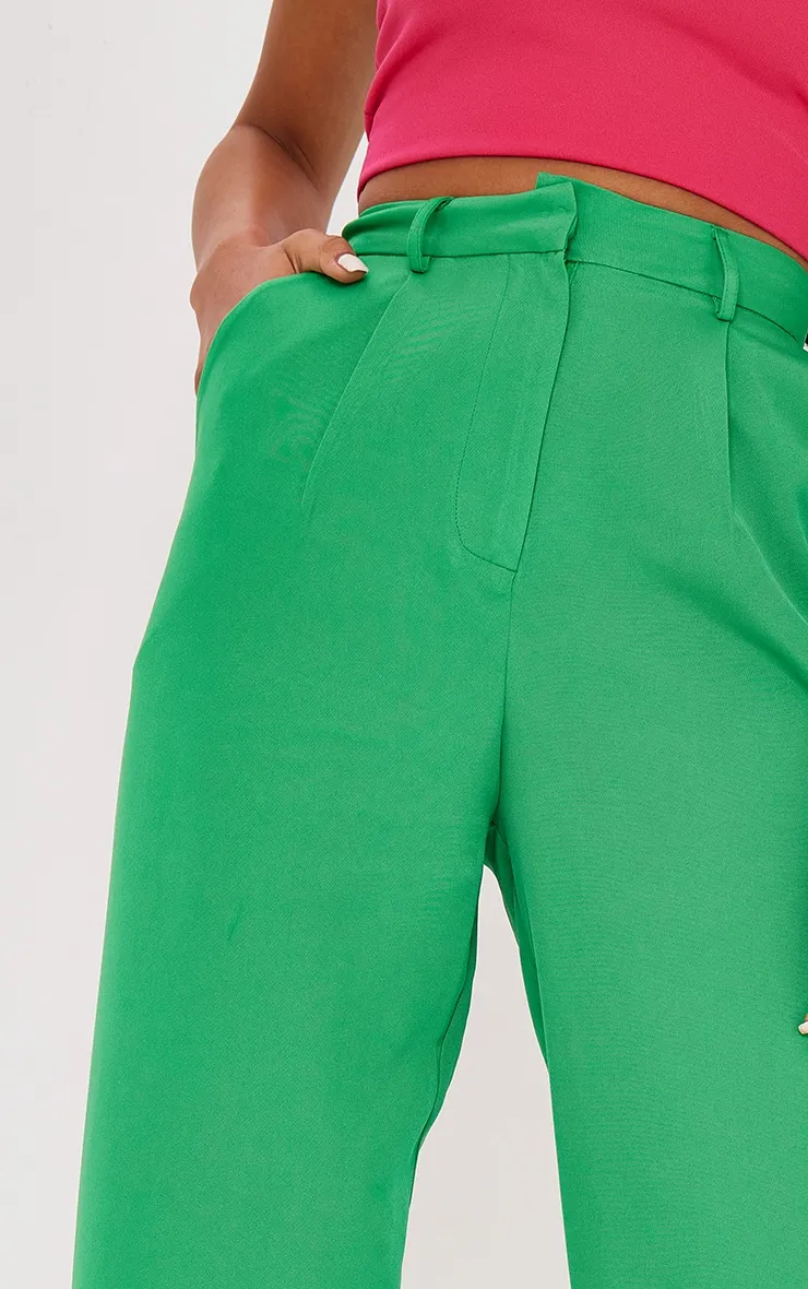 Tall Green High Waisted Pocket Detail Trousers sold by Pretty Little Thing product image thumbnail 4