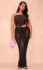 Shape Black Mesh Ruched Cut Out Maxi Dress sold by Pretty Little Thing