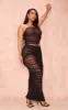 Shape Black Mesh Ruched Cut Out Maxi Dress sold by Pretty Little Thing