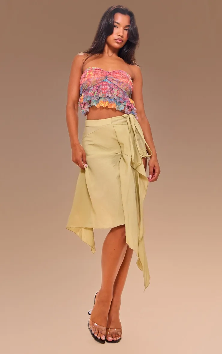 Multi Printed Ruffle Mesh Bandeau sold by Pretty Little Thing product image thumbnail 3