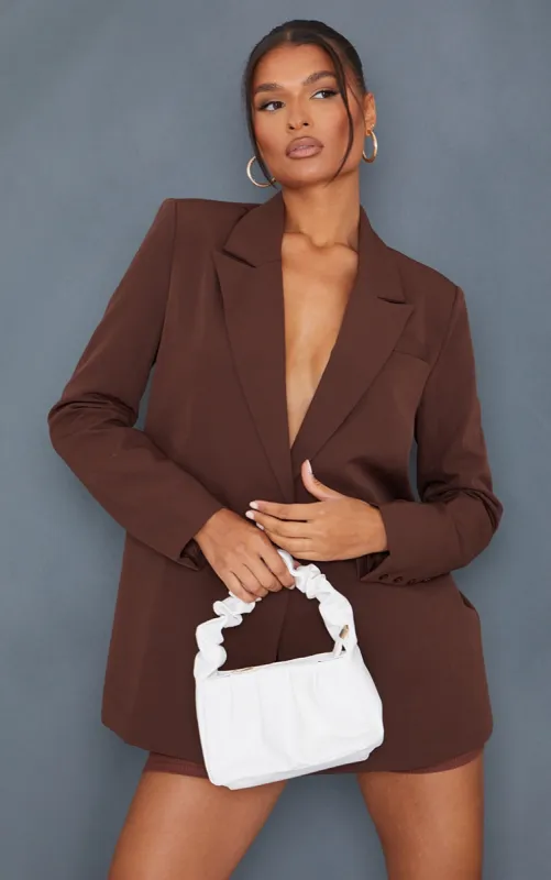 White Ruched Handle Small Grab Bag sold by Pretty Little Thing