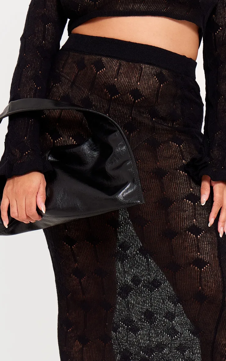 Plus Black Knitted Detail Maxi Skirt sold by Pretty Little Thing product image thumbnail 4
