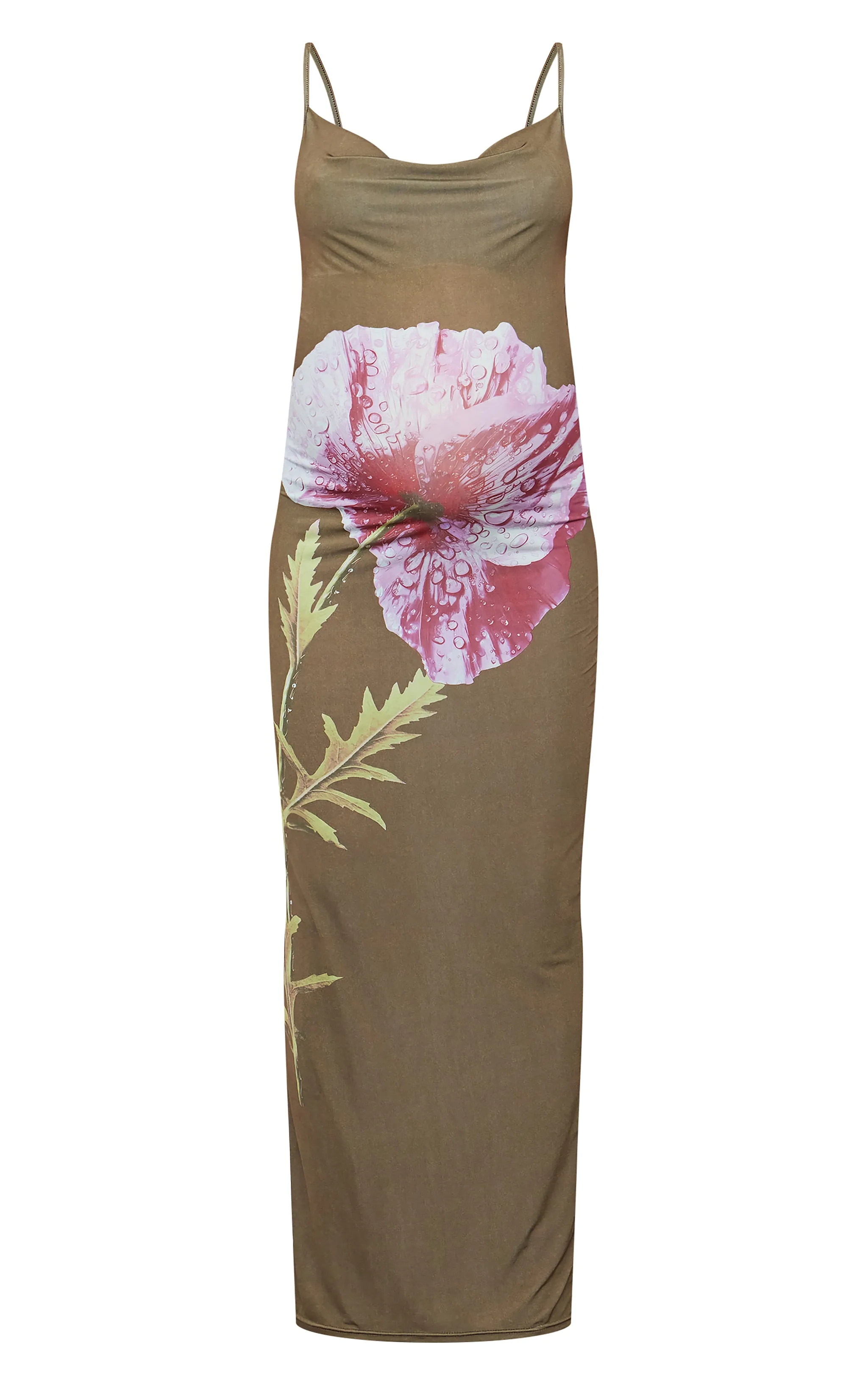 Maternity Purple Floral Print Cowl Maxi Dress sold by Pretty Little Thing product image thumbnail 5