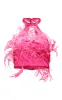 Pink Satin Halter Neck Feather Detail Top sold by Pretty Little Thing