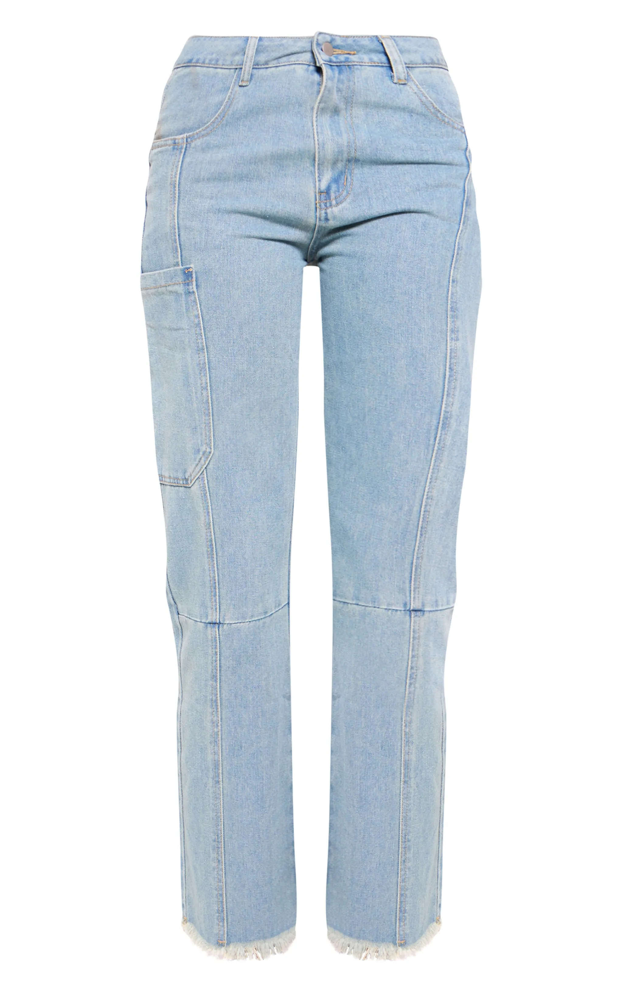 Vintage Wash Utility Cargo Denim Jeans sold by Pretty Little Thing product image thumbnail 5