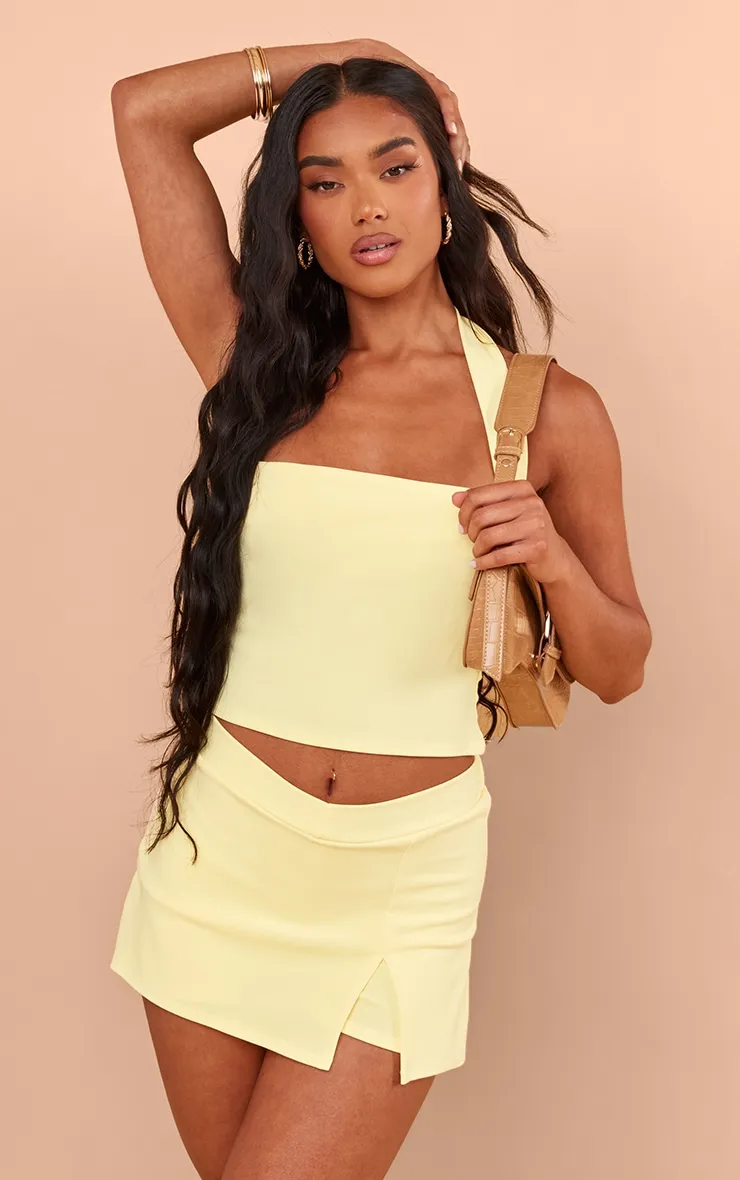Lemon Ruched Side Detailing Skort sold by Pretty Little Thing product image thumbnail 4