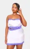 Plus Lilac Lace Detail Satin Mini Skirt sold by Pretty Little Thing