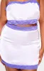 Plus Lilac Lace Detail Satin Mini Skirt sold by Pretty Little Thing