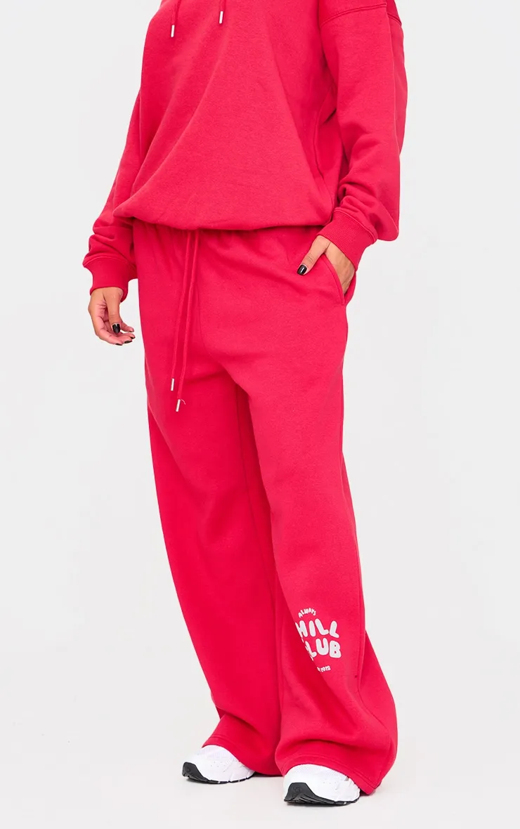 PRETTYLITTLETHING Red Chill Club Puff Print Thin Waistband Joggers sold by Pretty Little Thing product image thumbnail 2