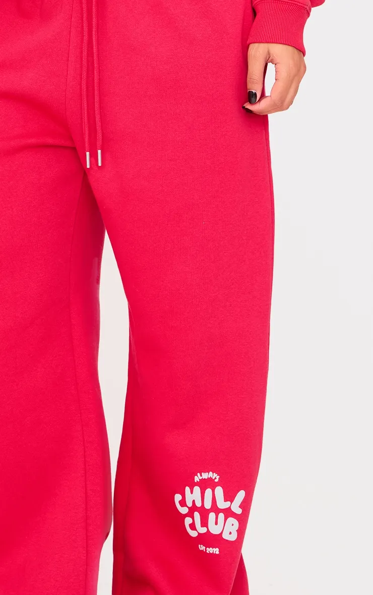 PRETTYLITTLETHING Red Chill Club Puff Print Thin Waistband Joggers sold by Pretty Little Thing product image thumbnail 4