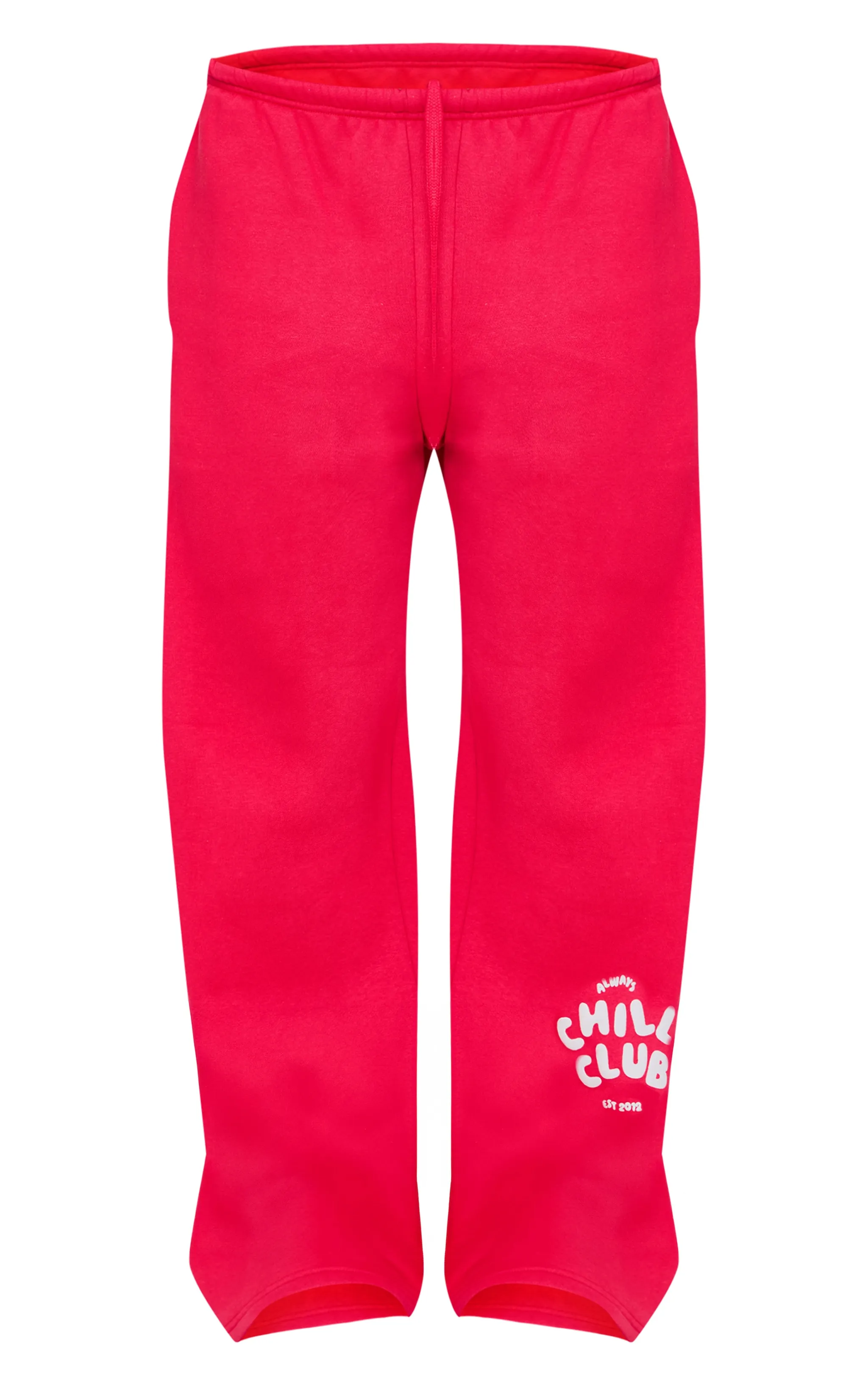 PRETTYLITTLETHING Red Chill Club Puff Print Thin Waistband Joggers sold by Pretty Little Thing product image thumbnail 5