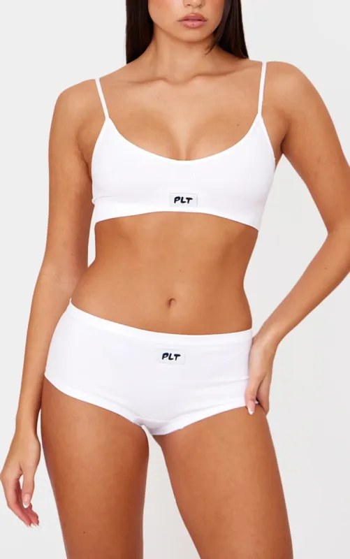 PRETTYLITTLETHING White Woven Badge Seamless Brief sold by Pretty Little Thing