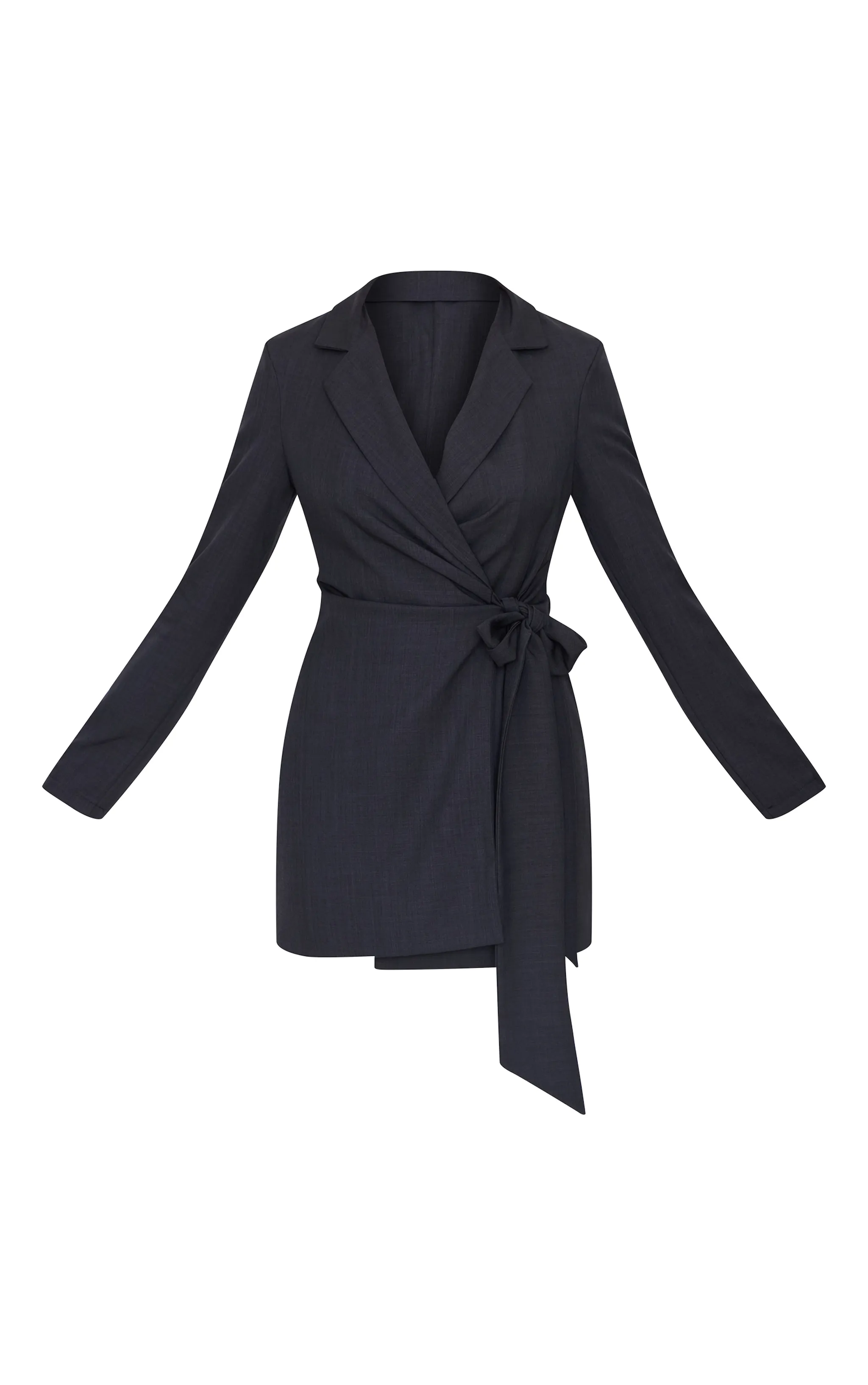 Black Woven Tie Wrap Blazer Dress sold by Pretty Little Thing product image thumbnail 5