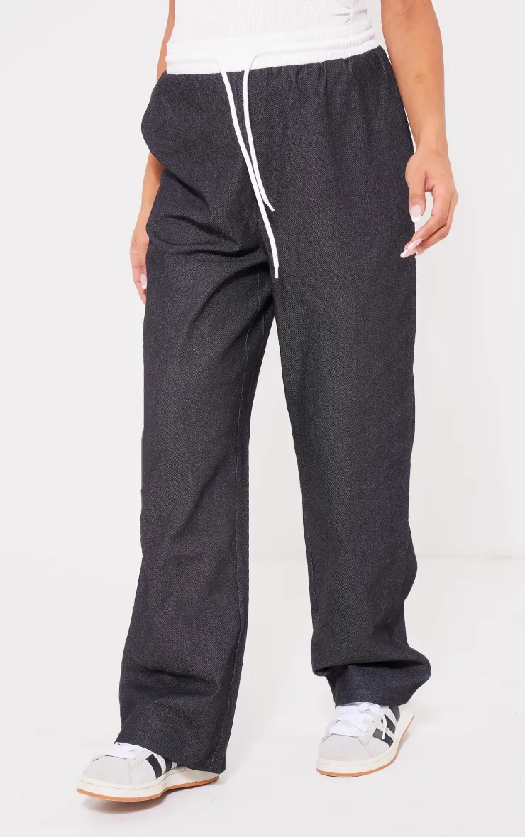 Maternity Black Elasticated Drawstring Wide Leg Trouser sold by Pretty Little Thing product image thumbnail 2