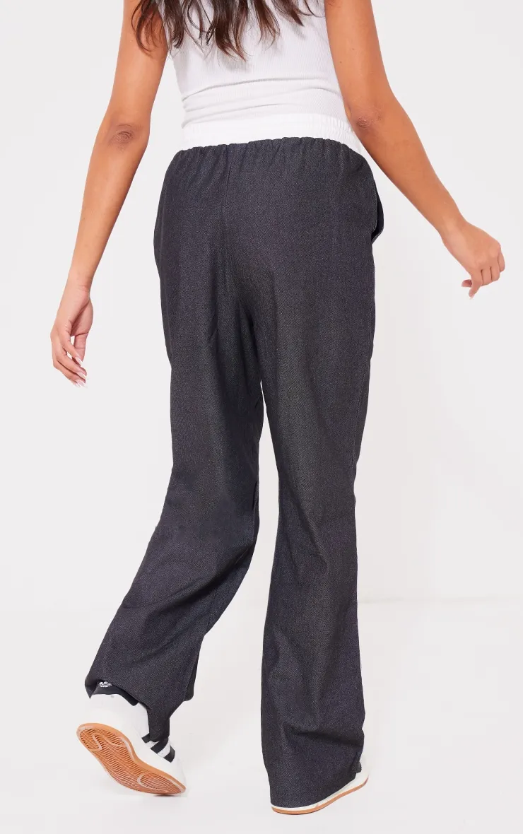 Maternity Black Elasticated Drawstring Wide Leg Trouser sold by Pretty Little Thing product image thumbnail 3