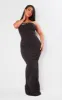 Shape Black Stretch Woven Belted Bandeau Maxi Dress sold by Pretty Little Thing