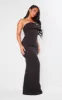 Shape Black Stretch Woven Belted Bandeau Maxi Dress sold by Pretty Little Thing