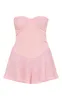 Dusty Pink Satin Corset Detail Lace Playsuit sold by Pretty Little Thing